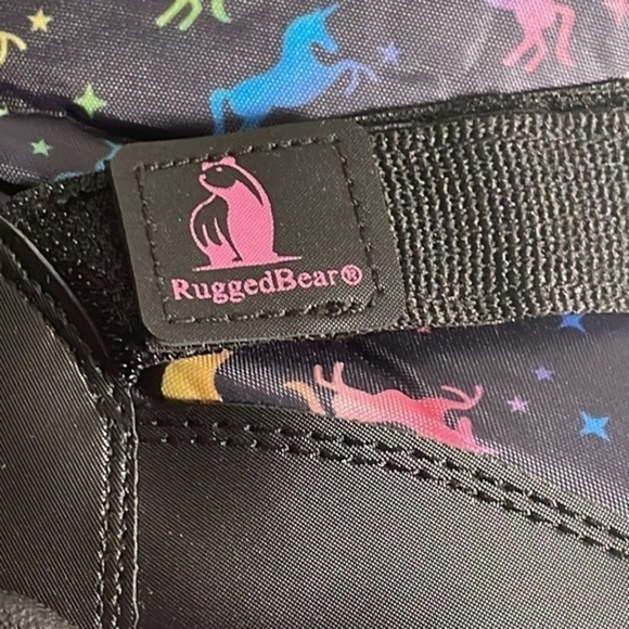 Rugged Bear Lil Girl Kid boots Black Unicorn hook loop closure zip Sz 10 - Picture 7 of 9